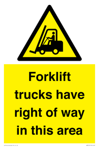 Forklift trucks have right of way